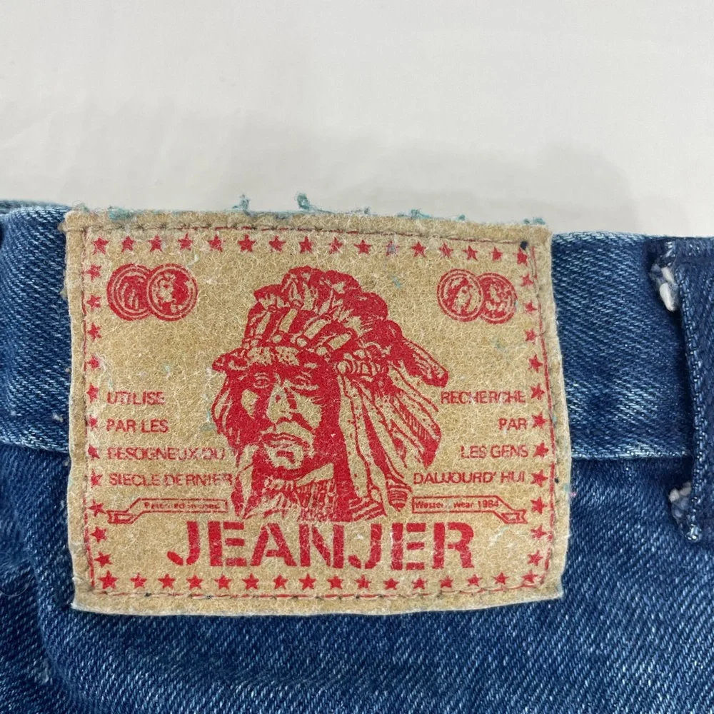 Vintage JEANJER Denim Skirt 5/6 High Waist Blue Jean Skirt 90s Y2K Pencil Mini - Picture 7 of 12